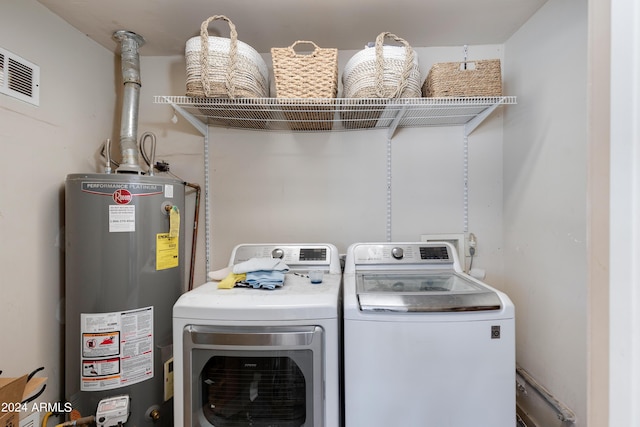 7830 N 17th Ave, Phoenix, AZ 85021 - laundry area with gas water heater and washer and dryer