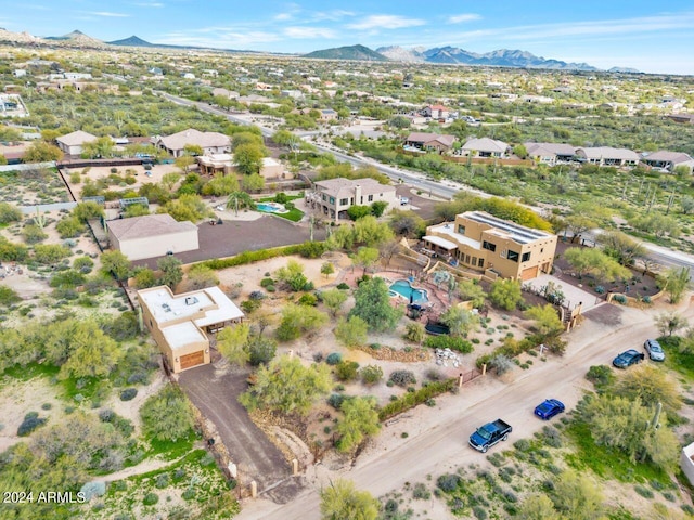 aerial view featuring a mountain view