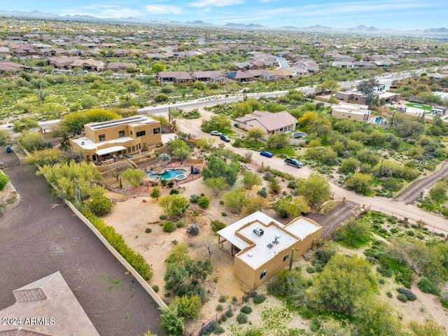 aerial view with a mountain view