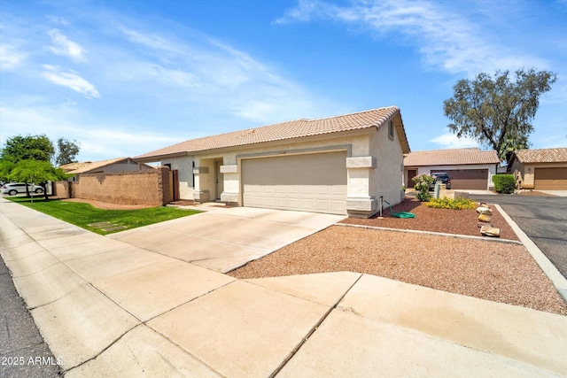 2221 E Union Hills Dr Unit 148, Phoenix, AZ 85024 - ranch-style home featuring stucco siding, concrete driveway, an attached garage, and a tiled roof