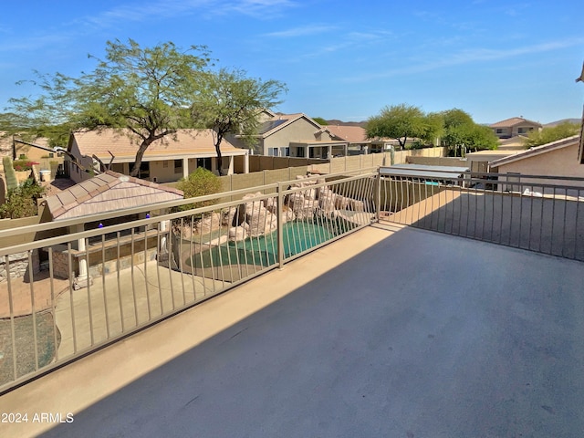 exterior space with a patio and a fenced in pool