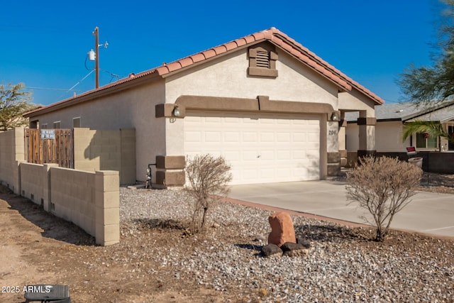 view of home's exterior with a garage