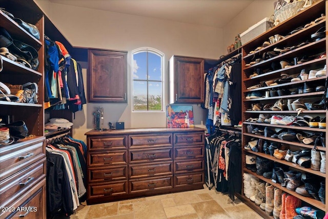 view of walk in closet