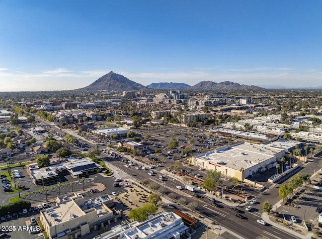 aerial view with a mountain view