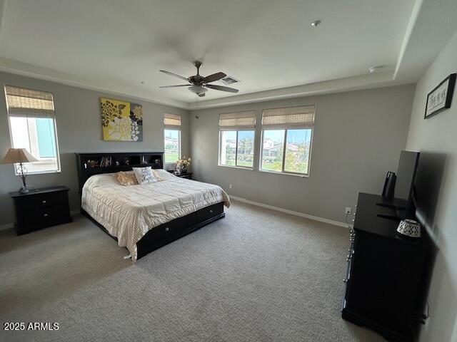3871 E Harrison St, Gilbert, AZ 85295 - carpeted bedroom featuring a ceiling fan and baseboards