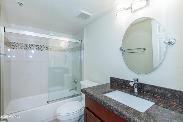 7970 E Camelback Rd Unit 604, Scottsdale, AZ 85251 - full bathroom with vanity, toilet, and bath / shower combo with glass door