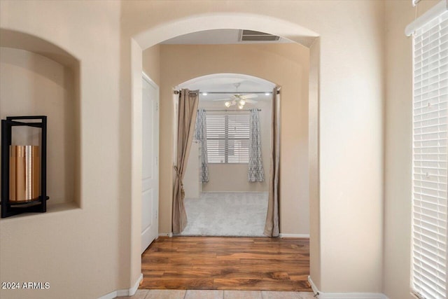 hall featuring hardwood / wood-style floors