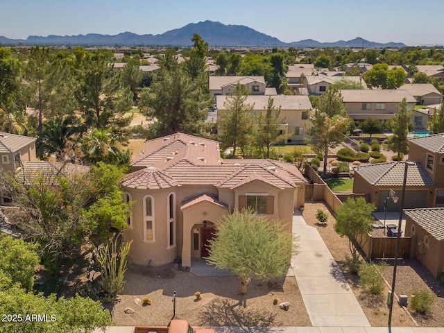 bird's eye view featuring a mountain view