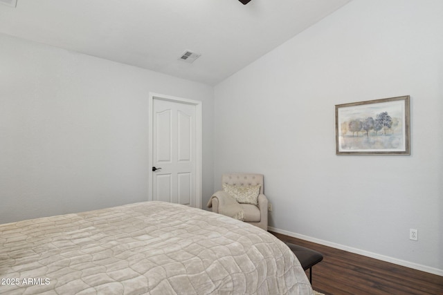 28814 N 45th St, Cave Creek, AZ 85331 - bedroom featuring baseboards, wood finished floors, and vaulted ceiling