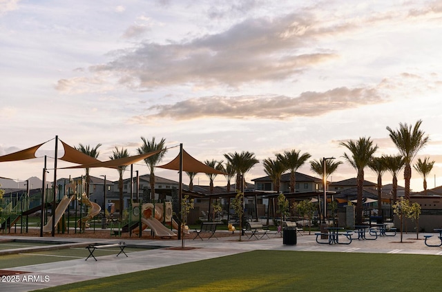 view of playground at dusk