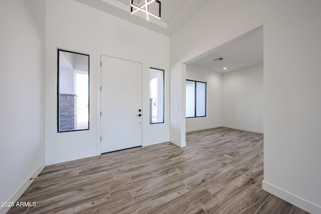 entrance foyer featuring light wood-type flooring