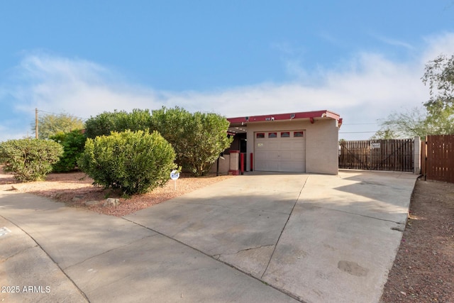 view of front of house with a garage