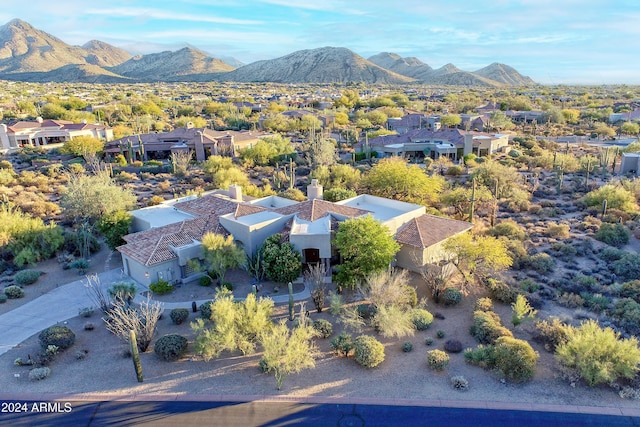 bird's eye view with a mountain view