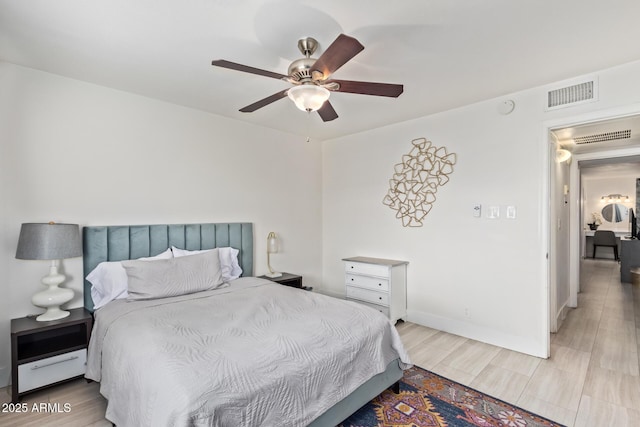 bedroom with ceiling fan