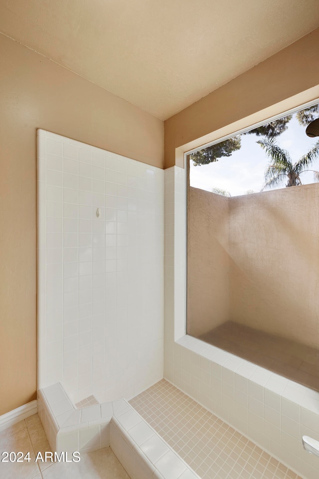 bathroom featuring tile patterned flooring