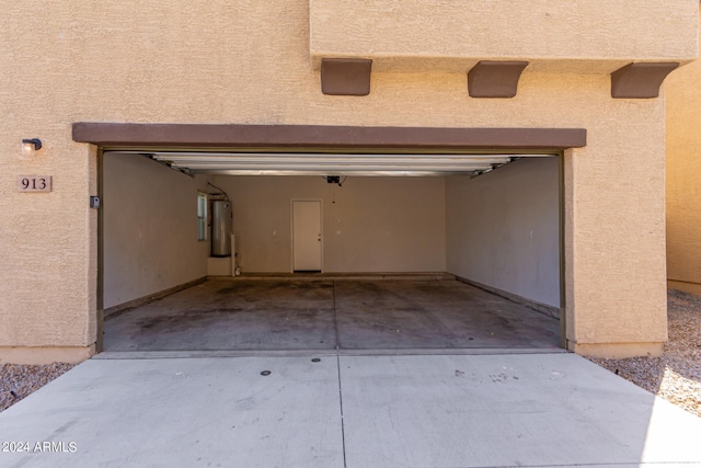 garage with water heater