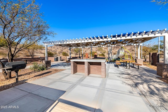 view of patio with a pergola