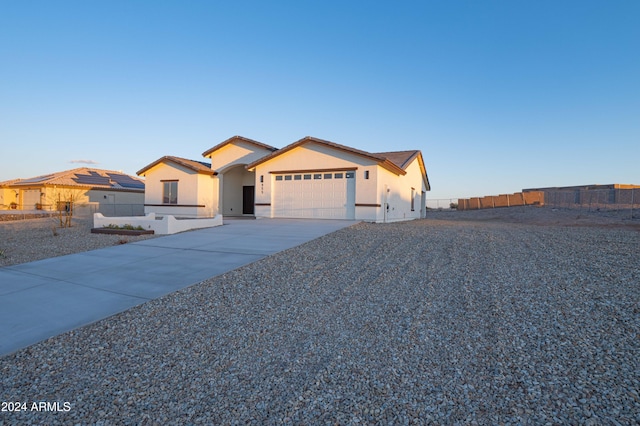 view of front facade featuring a garage