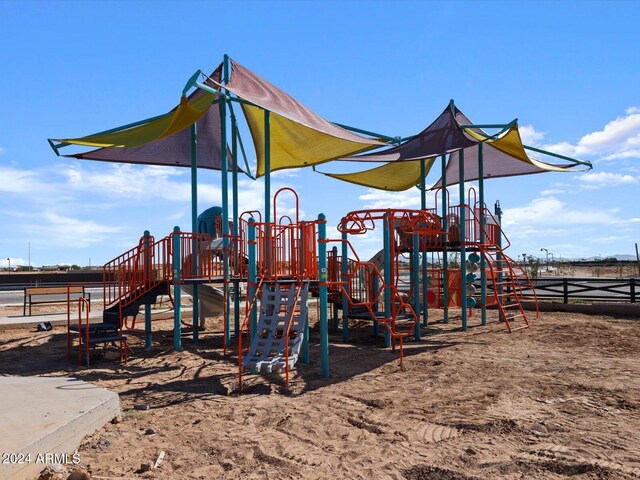 community play area with fence