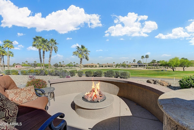 20609 N Canyon Whisper Dr, Surprise, AZ 85387 - view of patio featuring an outdoor fire pit