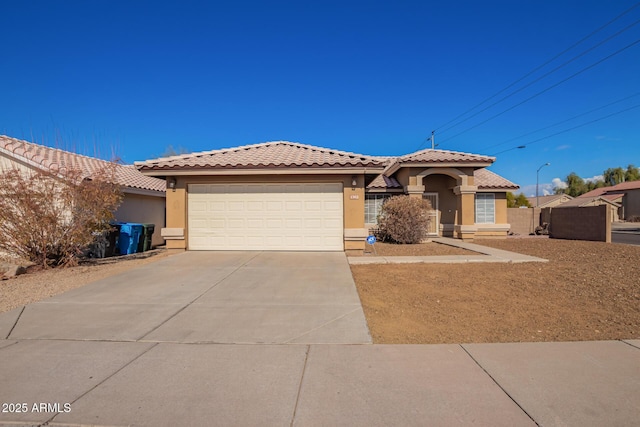 view of front of house with a garage