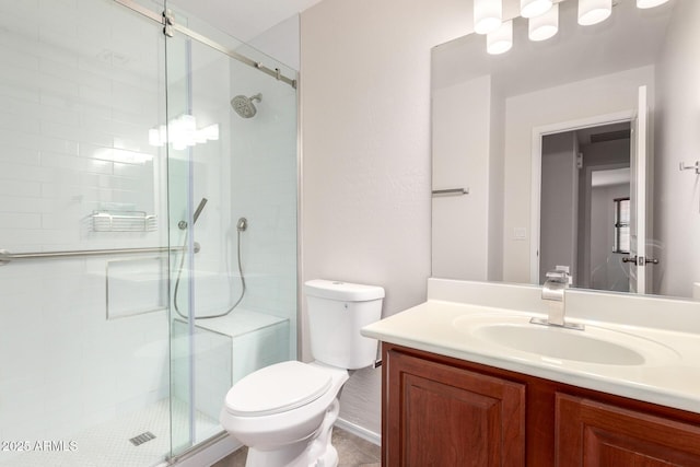 12838 W Desert Mirage Dr, Peoria, AZ 85383 - bathroom featuring toilet, a shower stall, and vanity