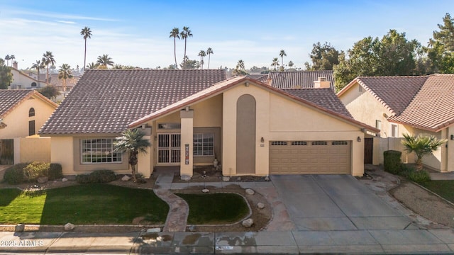 view of front of house with a garage