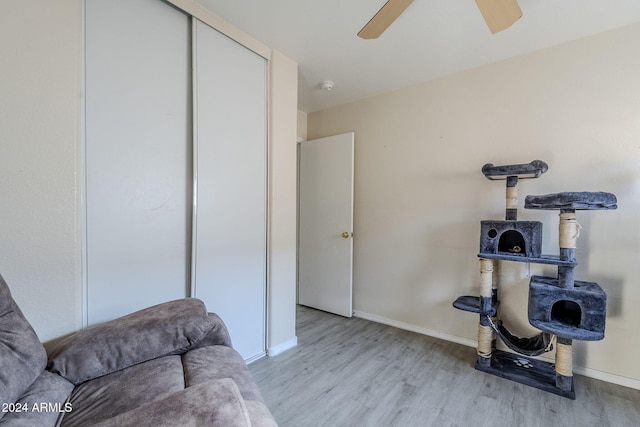 living area featuring light hardwood / wood-style floors