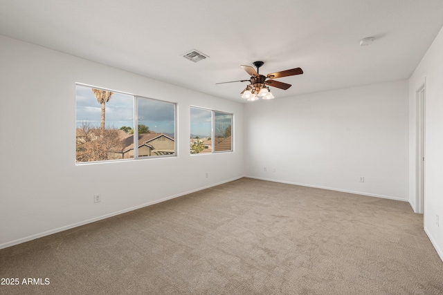 unfurnished bedroom with carpet flooring and ceiling fan