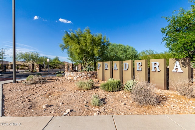 view of community sign