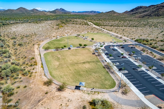 aerial view with a mountain view