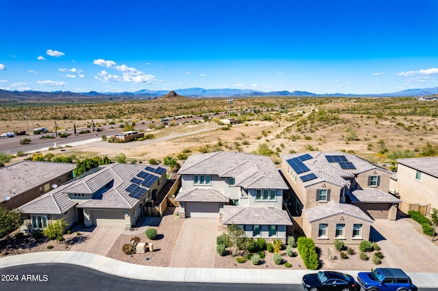 bird's eye view with a mountain view