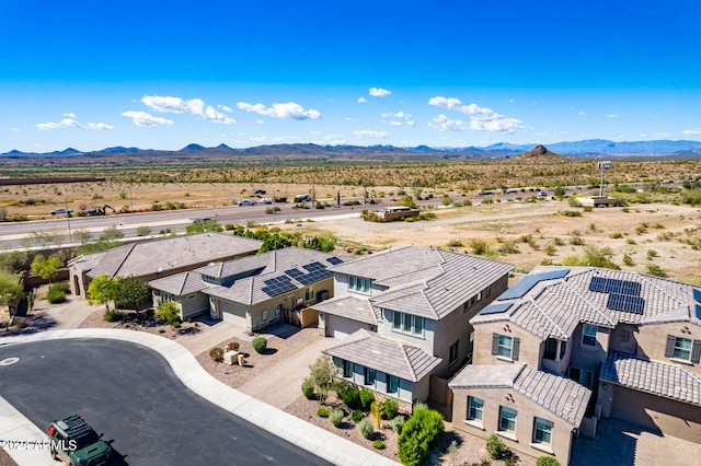 bird's eye view with a mountain view