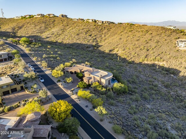 aerial view with a mountain view