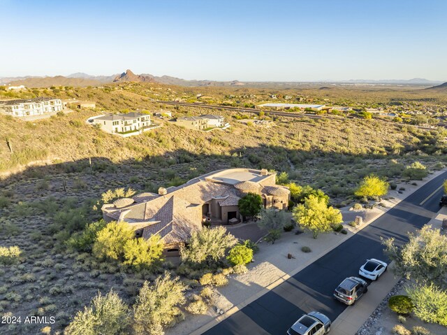 bird's eye view with a mountain view