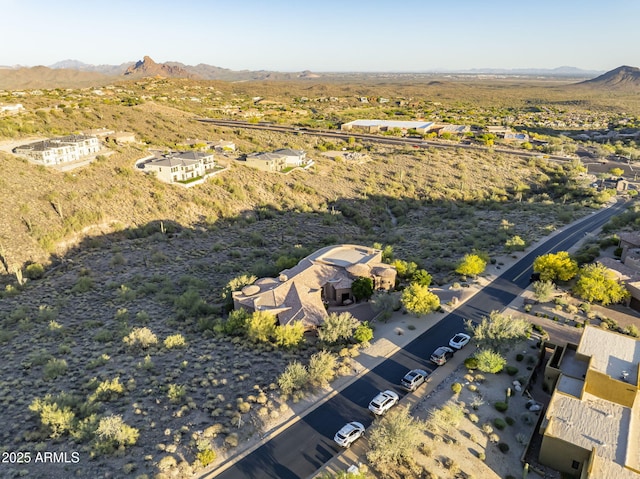 aerial view with a mountain view