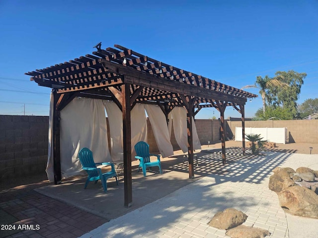 view of patio / terrace featuring a pergola