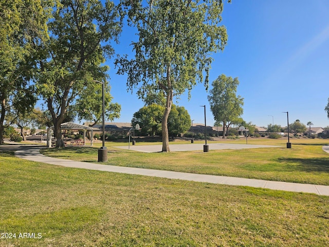 view of community with a gazebo and a lawn