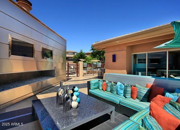 view of patio featuring an outdoor hangout area and outdoor dining space