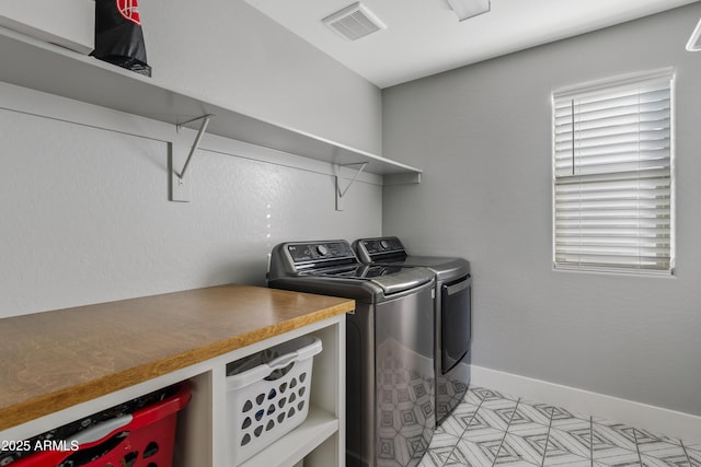 laundry room with washing machine and clothes dryer