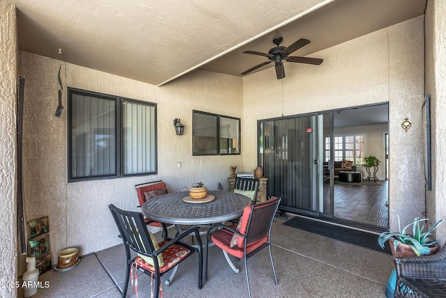 view of patio / terrace with a ceiling fan