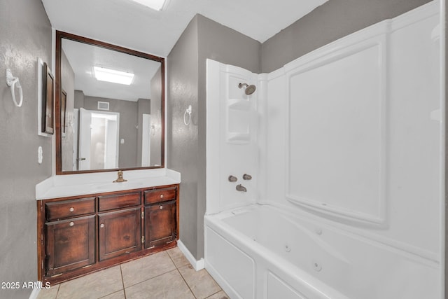 6217 W Orange Dr, Glendale, AZ 85301 - full bath featuring tile patterned floors, vanity, and a combined bath / shower with jetted tub