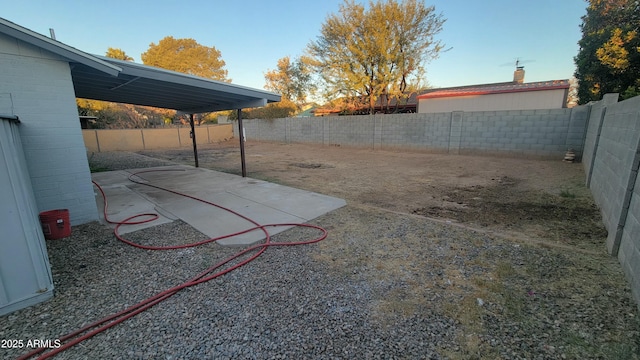 view of yard with a patio