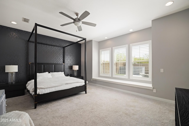 22421 N 34th St, Phoenix, AZ 85050 - bedroom with visible vents, recessed lighting, and carpet flooring