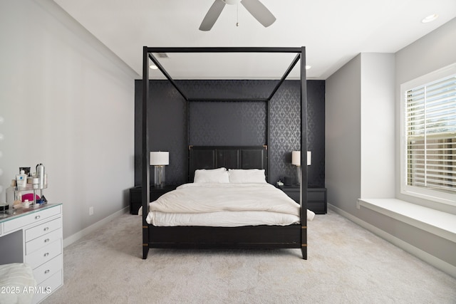 22421 N 34th St, Phoenix, AZ 85050 - bedroom featuring a ceiling fan, baseboards, and light colored carpet
