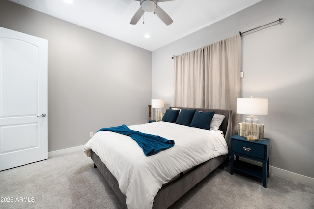 22421 N 34th St, Phoenix, AZ 85050 - carpeted bedroom featuring recessed lighting, baseboards, and ceiling fan