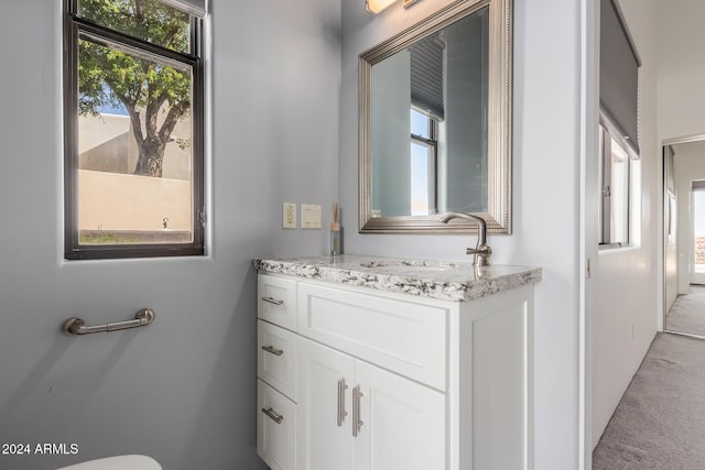 bathroom with vanity and a healthy amount of sunlight