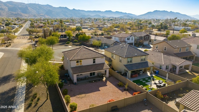 aerial view featuring a mountain view