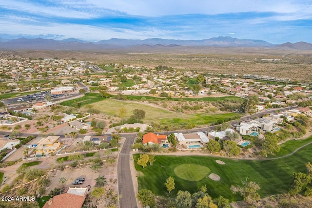 bird's eye view with a mountain view