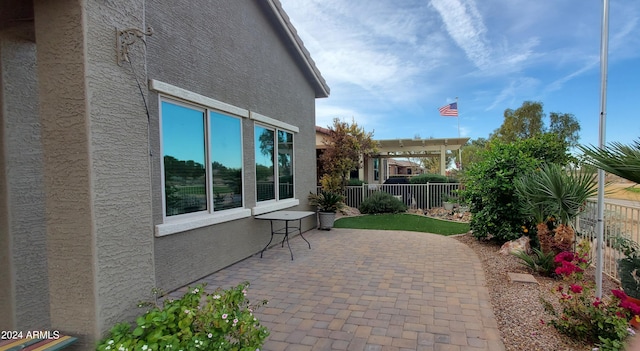 view of patio with a pergola